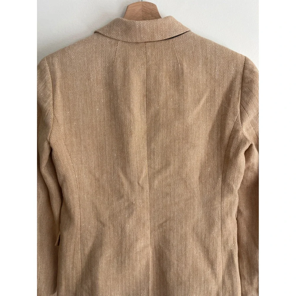 J. Crew Womens 0 Dalton Blazer Beige Tan Herringbone Tweed Office